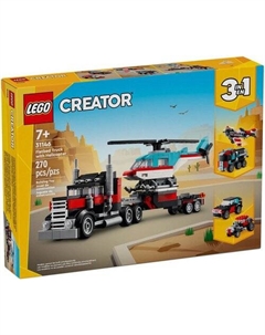 Конструктор Creator 31146 Грузовик-платформа с вертолетом 3в1 Lego