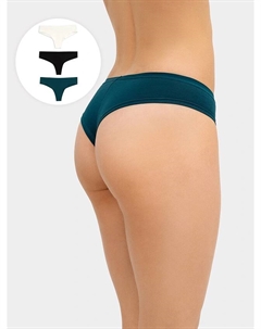 Трусы женские бразилиана мультипак (3 шт.) в зеленом цвете Mark formelle