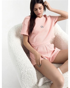 Комплект женский (футболка, шорты) в розовом цвете Mark formelle