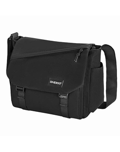 Сумка на плечо большая STREAM два отд., боковые карманы, А4, черная Heikki