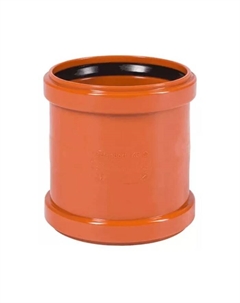 Муфта НПВХ двухраструбная коричневая Дн 110 б/нап соединительная в/к KGMM Ostendorf 220510