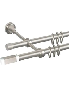 Карниз для штор АС ФОРОС Prime D16Г/16Г + наконечники Квадро хром Ас форос