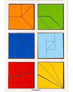 Развивающий игровой набор Лесная мастерская Квадраты 2 уровень. 6 квадратов / 7059362