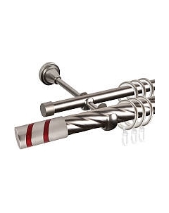 Карниз для штор АС ФОРОС Grace D25К/16Г составной + наконечники Изольда красный Ас форос