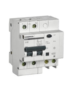 Дифференциальный автомат Generica АД12 2Р 63А 100мА / MAD15-2-063-C-100