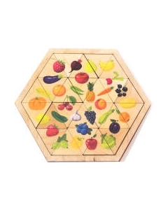 Развивающая игра Десятое королевство Овощи, фрукты, ягоды. Занимательные треугольники / 00778