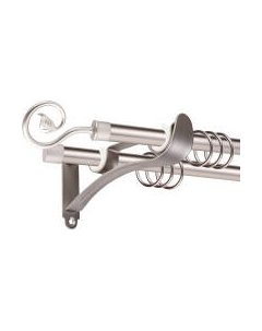 Карниз для штор АС ФОРОС Prime D16Г/16Г + наконечники Завиток одинарный Ас форос