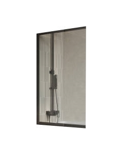 Стеклянная шторка для ванны BelBagno Luce-VF-11-90/145-C-NERO Belbagno