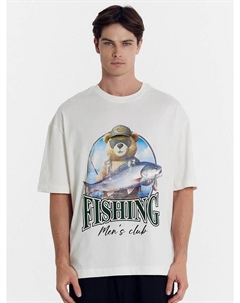 Футболка мужская светло-молочная с печатью Mark formelle