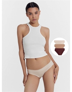 Набор женских трусиков слипов (3 шт.) в коричневых оттенках Mark formelle