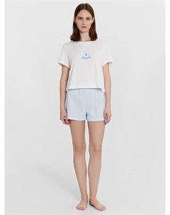 Комплект домашний женский с принтом и надписью "charming" Mark formelle