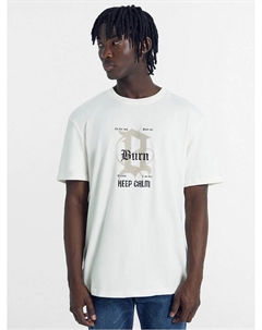 Футболка мужская светло-молочная с печатью Mark formelle