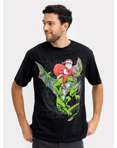 Футболка мужская новогодняя в черном цвете с печатью Mark formelle