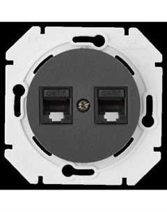 ПРОВАНС графит Розетка комп. 2*RJ-45 РК216-6312 (без рамки) Bylectrica