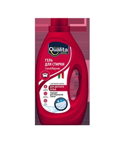 Гель для стирки "" для ЦВЕТНОГО белья флакон 1000мл Qualita