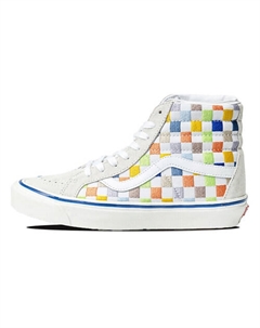Кроссовки SK8 HI High Top Casual Skate Shoes Beige Multi Color Grid 'Cream' Vans