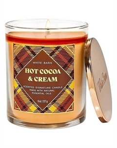 Свеча ароматическая Hot Cocoa & Cream Signature Single Wick Candle 100 Bath & body works