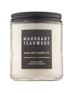 Свеча ароматическая Mahogany Teakwood White Barn Scented Candle 100 Bath & body works