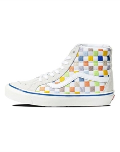 Кроссовки SK8 HI High Top Casual Skate Shoes Beige Multi Color Grid 'Cream' Vans