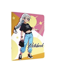 Блокнот My big notebook Девочка с косой, в клетку, мягкая обложка Myart