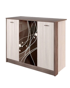 Комод «Николь», 1066×452×856 мм, 3 двери, цвет ясень шимо светлый / тёмный Омскмебель