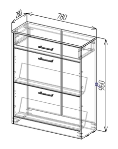 Обувница в прихожую «», 1 ящик, 782×280×960 мм, цвет дуб вотан/белый Клик мебель