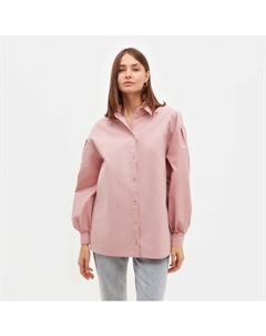 Рубашка женская с объёмными рукавами : Casual Collection, размер 42, тёмно-розовый Minaku
