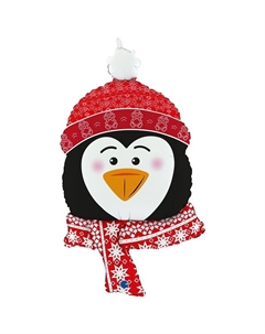 Воздушный шар фольгированный 34'' «Новогодний пингвин», фигура Grabo