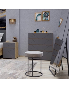 Банкетка в прихожую, 400×400×480 мм, цвет металл чёрный муар/нубук капучино тёмный Омскмебель