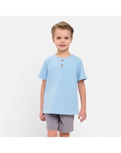 Комплект для мальчика (футболка, шорты), светло-голубой/серый, рост 116 см Minaku