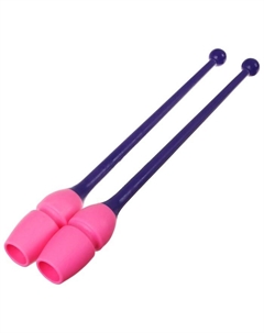 Булавы для художественной гимнастики вставляющиеся MASHA FIG, 40.5 см, цвет фиолетовый/розовый Pastorelli