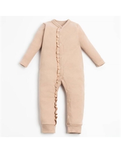 Комбинезон с рюшей для девочки «», рост 62-68 см, молочный Крошка я