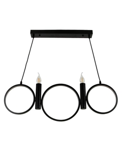 Люстра 1603/5BK LED 45 Вт 4000К+2×40 Вт Е14 черный 80×30 см Bayerlux