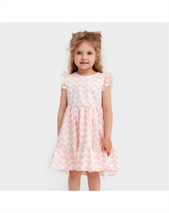Платье для девочки «Зигзаг», размер 36 (134-140), цвет белый/розовый Kaftan