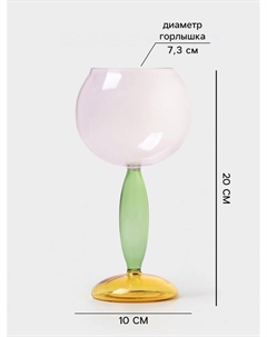 Бокал для вина «Балун», 480 мл, 10×20 см, стекло, разноцветный Доляна