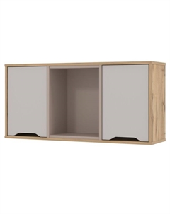 Полка настенная для детской «Модена», 1022×269×490 мм, цвет дуб вотан/кашемир серый/глиняный серый Омскмебель