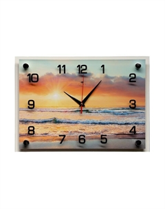 Часы настенные, интерьерные "Морской рассвет", бесшумные, 25 х 35 см Рубин
