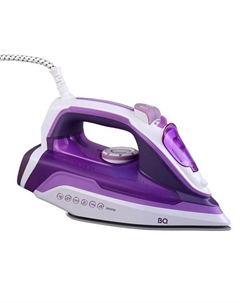 Утюг BQ SI1002, 2600 Вт, керамическая подошва, 30 г/мин, 320 мл, бело-фиолетовый Bq
