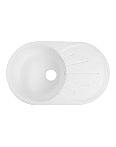 Мойка для кухни из камня ZEIN 110/Q1, 730 х 450 мм, овальная, перелив, цвет белый лед Zein