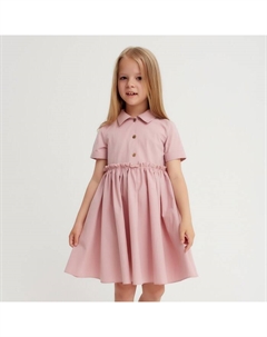 Платье для девочки с воротником, размер 32 (110-116 см), пудровое Kaftan