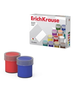 Гуашь 12 цветов × 17 мл,, в картонной упаковке Erichkrause