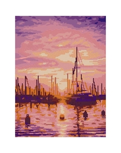 Алмазная мозаика 30 × 40 см, (частичное заполнение) «Гавань на закате» Lori