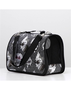 Сумка-переноска каркасная «Зимние коты», размер S, 37.5×17×22 см Пижон