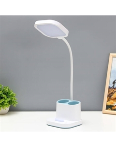 Настольная лампа сенсорная "Классен" LED 3Вт АКБ USB бело-голубая 14х13,5х57 см Risalux