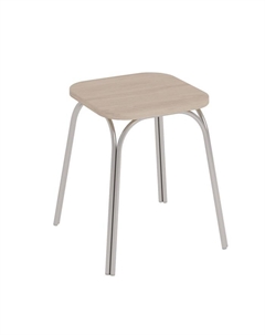 Табурет «ТБ17», 360×360×430 мм, цвет хром/ясень шимо светлый Омскмебель