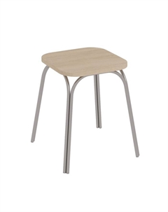 Табурет «ТБ17», 360×360×430 мм, цвет хром/дуб сонома Омскмебель