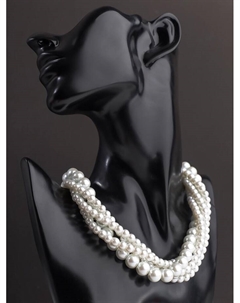 Бусы «Жгут» с жемчугом, шар №6.10, белые, L=45 см Qf