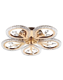 Люстра с ПДУ 1840/5GD LED 80 Вт 3000-6000К диммер хромированное золото 51×51×8 см Bayerlux