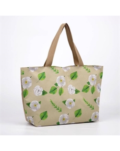 Сумка пляжная, отдел на молнии, цвет бежевый Зфтс