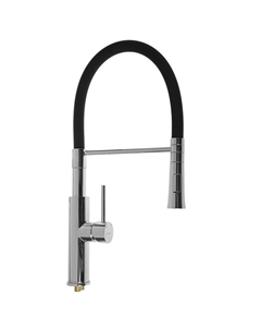 Смеситель для кухни Accoona A4890F-1, однорычажный, латунь, черный/хром